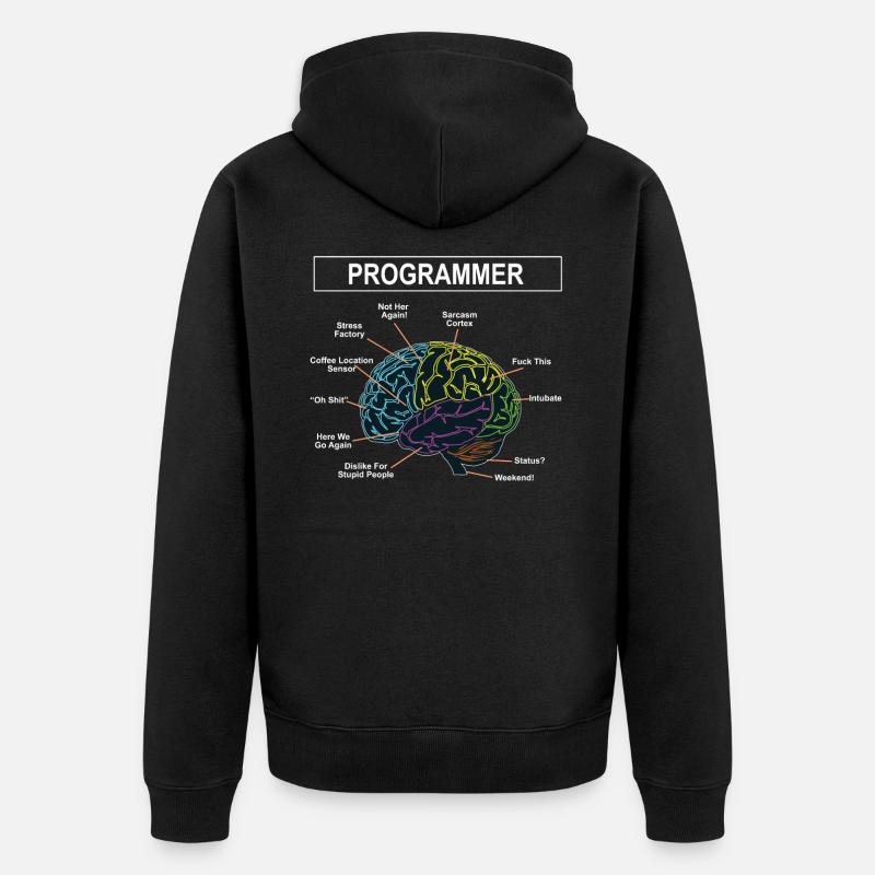 programmer - Unisex Premium Organic Zip Hoodie - black