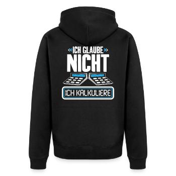 Steuerberater Steuerfachangestellte Buchhalter - Unisex Premium Bio Zip Hoodie - Schwarz - Hinten - Nico (187cm)