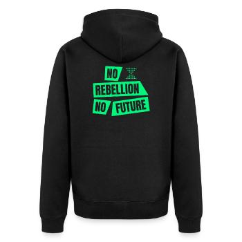 Extinction climatique: pas de rébellion, pas d'avenir XR - Veste à capuche bio Premium Unisexe - noir - Dos - Nico (187cm)
