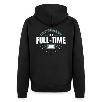 Rente - Unisex Premium Bio Zip Hoodie - Schwarz - Hinten - Nico (187cm)
