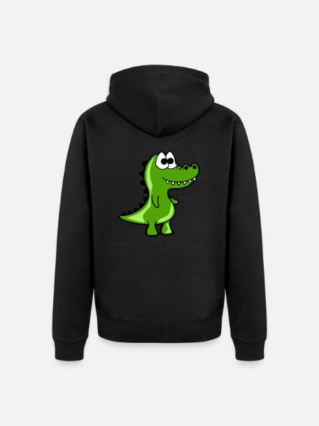 Funny Croc Comic Style - Unisex Premium Organic Zip Hoodie - black