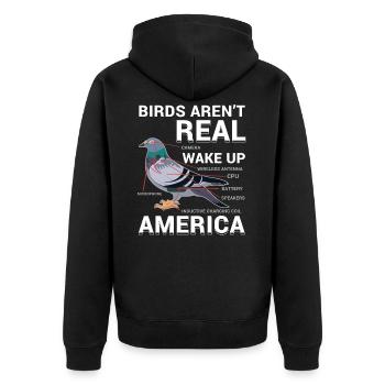 Pigeons De Conspiration Drôle - Veste à capuche bio Premium Unisexe - noir - Dos - Nico (187cm)