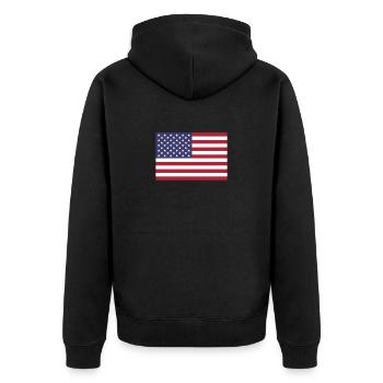 USA États-Unis d'Amérique Drapeau US flag - Veste à capuche bio Premium Unisexe - noir - Dos - Nico (187cm)