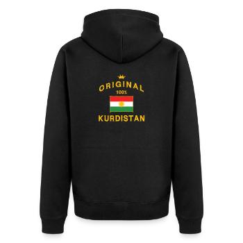 Kurdistan kurdisch Flagge HDP Afrin YPG Türkei - Unisex Premium Bio Zip Hoodie - Schwarz - Hinten - Nico (187cm)