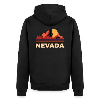 red rock nevada - Unisex Premium Organic Zip Hoodie - black - Back - Nico (187cm)