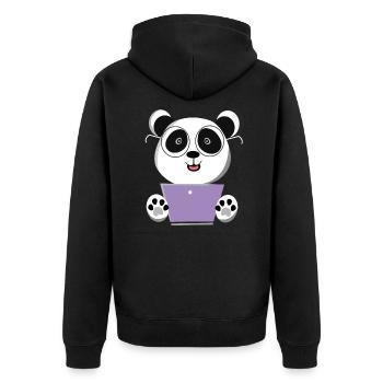 Ordinateur panda - Veste à capuche bio Premium Unisexe - noir - Dos - Nico (187cm)