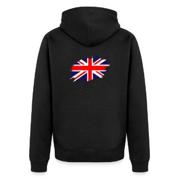 Royaume-Uni Drapeau Union Drapeau Royaume-Uni - Veste à capuche bio Premium Unisexe - noir - Dos - Nico (187cm)