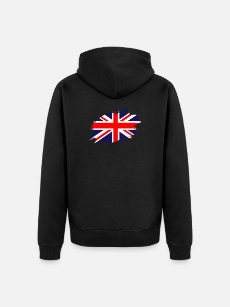 Royaume-Uni Drapeau Union Drapeau Royaume-Uni - Veste à capuche bio Premium Unisexe - noir