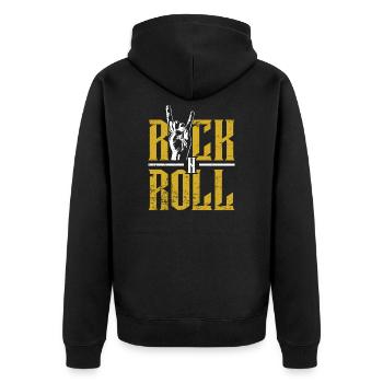 Rock N Roll music - Unisex Premium Organic Zip Hoodie - black - Back - Nico (187cm)