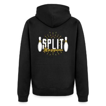 Bowling sagen - Unisex Premium Bio Zip Hoodie - Schwarz - Hinten - Nico (187cm)