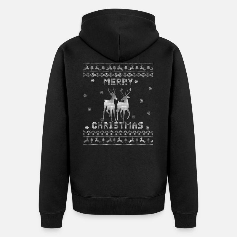 Renne joyeux noël renne - Veste à capuche bio Premium Unisexe - noir
