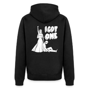 Hen party JGA - Unisex Premium Organic Zip Hoodie - black - Back - Nico (187cm)