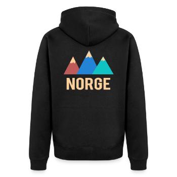 Norway norway - Unisex Premium Organic Zip Hoodie - black - Back - Nico (187cm)