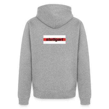 Stuttgart Bad Canstatt 1893 Stuggi 0711 Schwaben - Unisex Premium Bio Zip Hoodie - Grau meliert - Hinten - Nico (187cm)