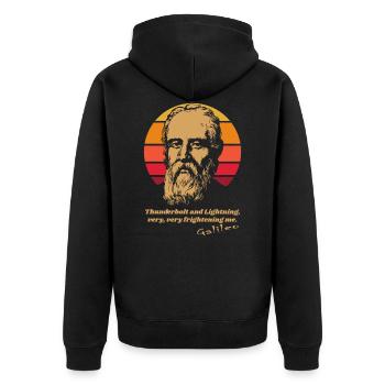 Galileo Galilei Funny - Unisex Premium Organic Zip Hoodie - black - Back - Nico (187cm)
