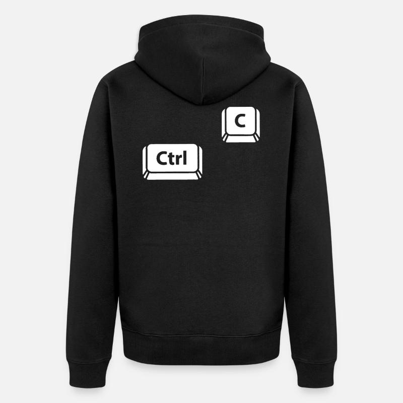 Ctrl C - Unisex Premium Bio Zip Hoodie - Schwarz