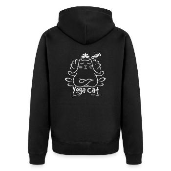 Chat de yoga - Veste à capuche bio Premium Unisexe - noir - Dos - Nico (187cm)