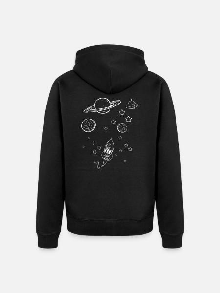 Planet Rocket Space - Veste à capuche bio Premium Unisexe - noir