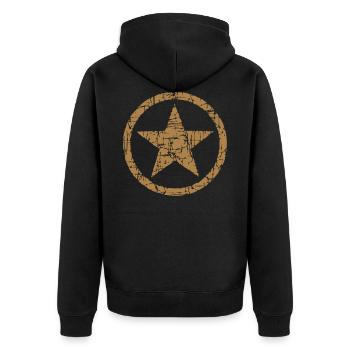 Star star 01 - Unisex Premium Organic Zip Hoodie - black - Back - Nico (187cm)