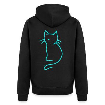 Kätzchen Katze Katzen Haustiere Kinder Miau - Unisex Premium Bio Zip Hoodie - Schwarz - Hinten - Nico (187cm)