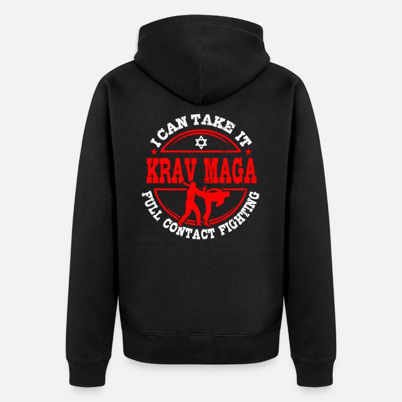 Krav Maga Geschenkidee - Unisex Premium Bio Zip Hoodie - Schwarz