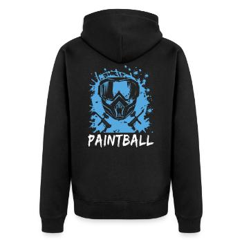 Paintball - Unisex Premium Organic Zip Hoodie - black - Back - Nico (187cm)