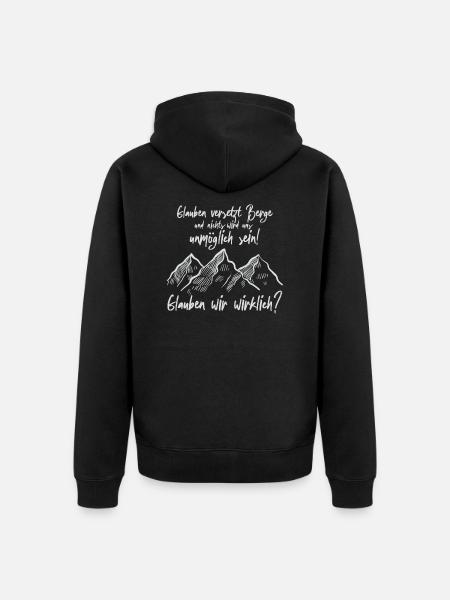 Moving mountains - Unisex Premium Organic Zip Hoodie - black