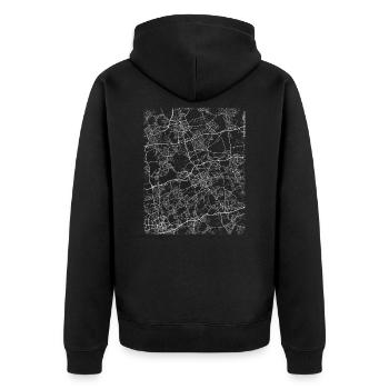 Minimal Gelsenkirchen city map and streets - Unisex Premium Organic Zip Hoodie - black - Back - Nico (187cm)