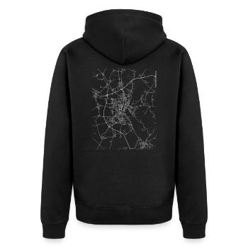 Carte et rues de la ville Minimal Magdeburg - Veste à capuche bio Premium Unisexe - noir - Dos - Nico (187cm)