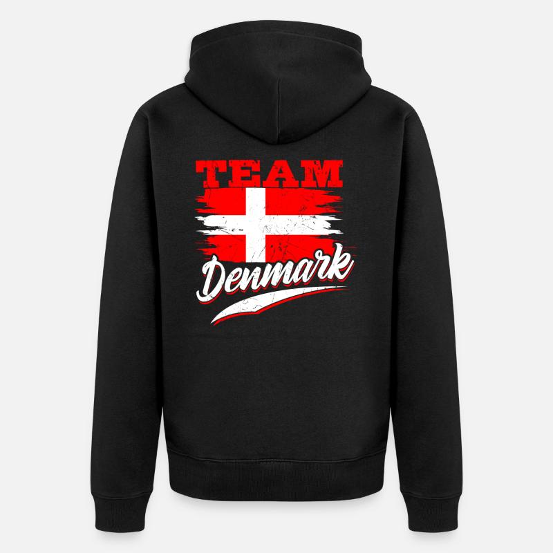 Dänemark - Unisex Premium Bio Zip Hoodie - Schwarz