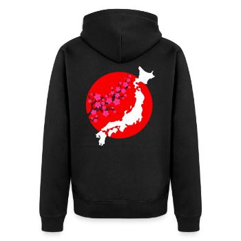 Japon - Veste à capuche bio Premium Unisexe - noir - Dos - Nico (187cm)