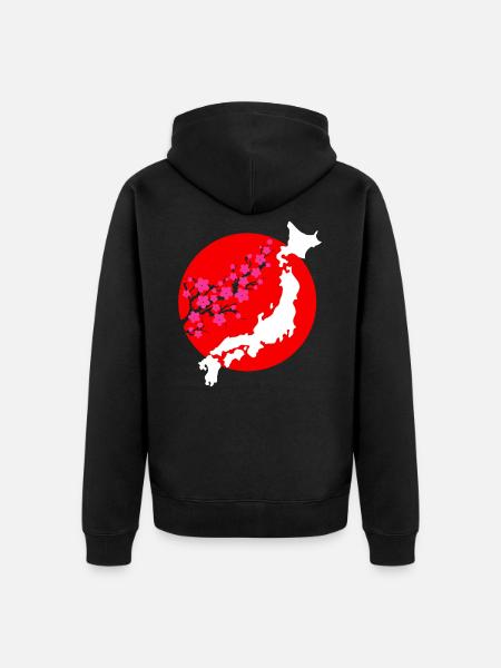 Japan - Unisex Premium Organic Zip Hoodie - black