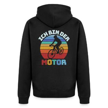 I am the motor cyclist - Unisex Premium Organic Zip Hoodie - black - Back - Nico (187cm)