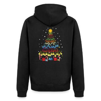 Sapin de Noël de guitares - Veste à capuche bio Premium Unisexe - noir - Dos - Nico (187cm)