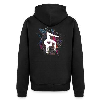The gymnast silhouette gift idea for girls - Unisex Premium Organic Zip Hoodie - black - Back - Nico (187cm)