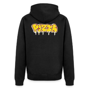 I love Pizza - Unisex Premium Bio Zip Hoodie - Schwarz - Hinten - Nico (187cm)