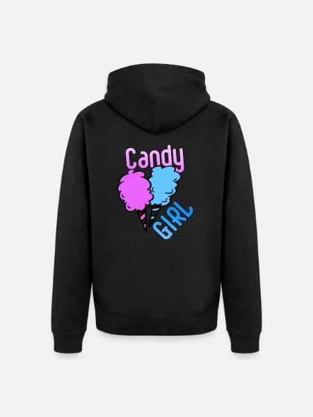 Candy Girl Cotton Candy - Unisex Premium Organic Zip Hoodie - black