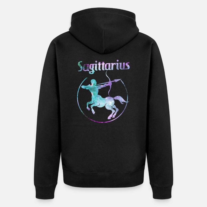 Sternzeichen Schütze Sagittarius - Unisex Premium Bio Zip Hoodie - Schwarz
