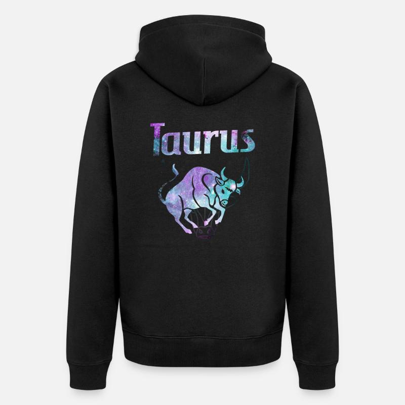 Signe du zodiaque Taureau - Veste à capuche bio Premium Unisexe - noir