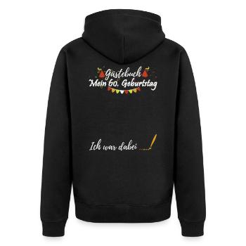 Livre d'or 60ème anniversaire - Veste à capuche bio Premium Unisexe - noir - Dos - Nico (187cm)