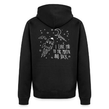 Je t'aime - Veste à capuche bio Premium Unisexe - noir - Dos - Nico (187cm)