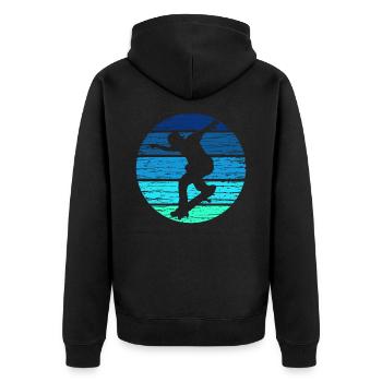 patineur - Veste à capuche bio Premium Unisexe - noir - Dos - Nico (187cm)