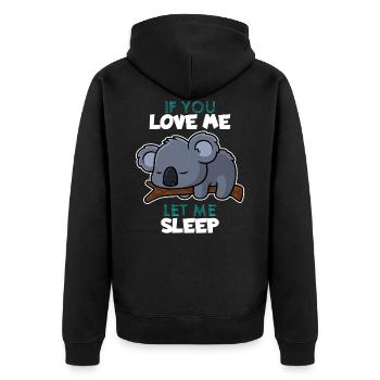 Sommeil amour koala drôle - Veste à capuche bio Premium Unisexe - noir - Dos - Nico (187cm)