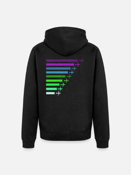 Flugzeuge Bunt - Unisex Premium Bio Zip Hoodie - Schwarz