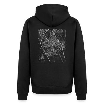 Minimal Delft carte et rues - Veste à capuche bio Premium Unisexe - noir - Dos - Nico (187cm)