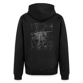 Rues et plan de ville Minimal Leeuwarden - Veste à capuche bio Premium Unisexe - noir - Dos - Nico (187cm)