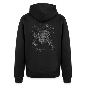 Rues et plan de ville Minimal Sneek - Veste à capuche bio Premium Unisexe - noir - Dos - Nico (187cm)