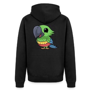 Perroquet de dessin animé coquine - Veste à capuche bio Premium Unisexe - noir - Dos - Nico (187cm)