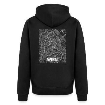 Wien Innere Stadt plan de la ville et rues - Veste à capuche bio Premium Unisexe - noir - Dos - Nico (187cm)