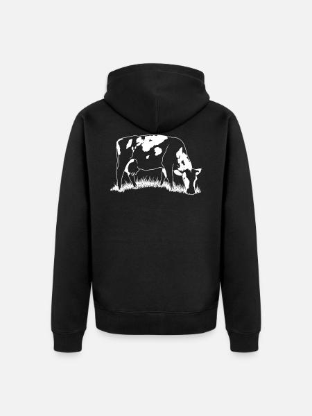 vache - Veste à capuche bio Premium Unisexe - noir